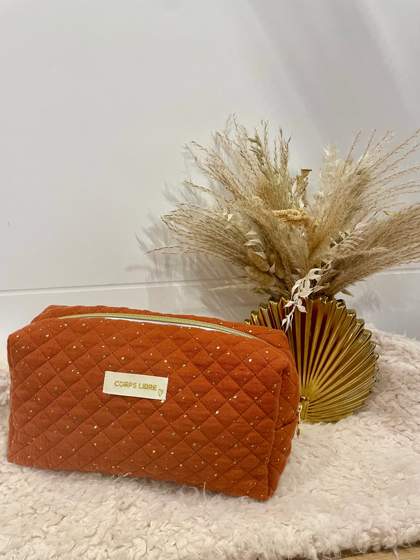 Trousse de toilette Héraklion terracotta doré