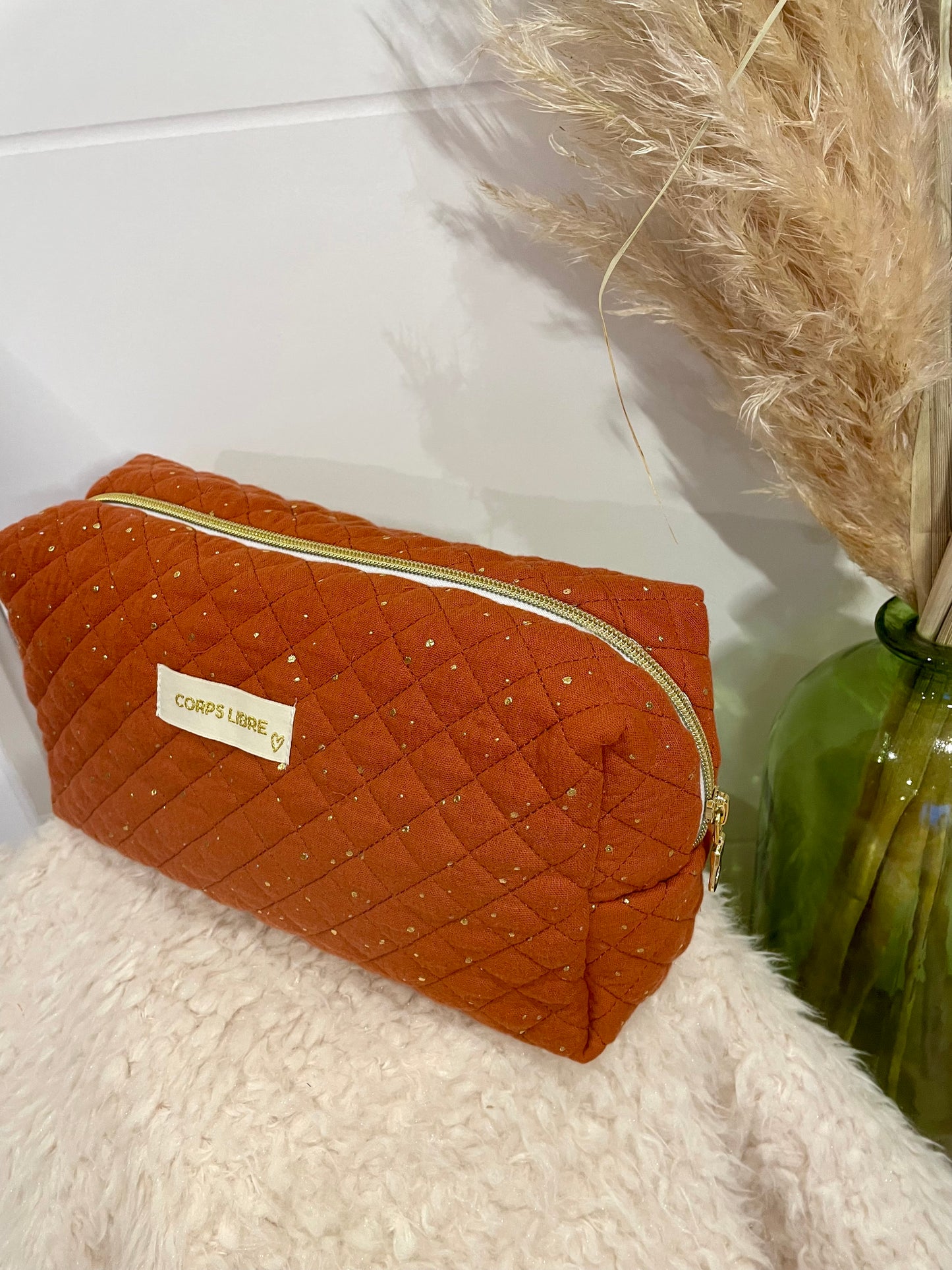 Trousse de toilette Héraklion terracotta doré