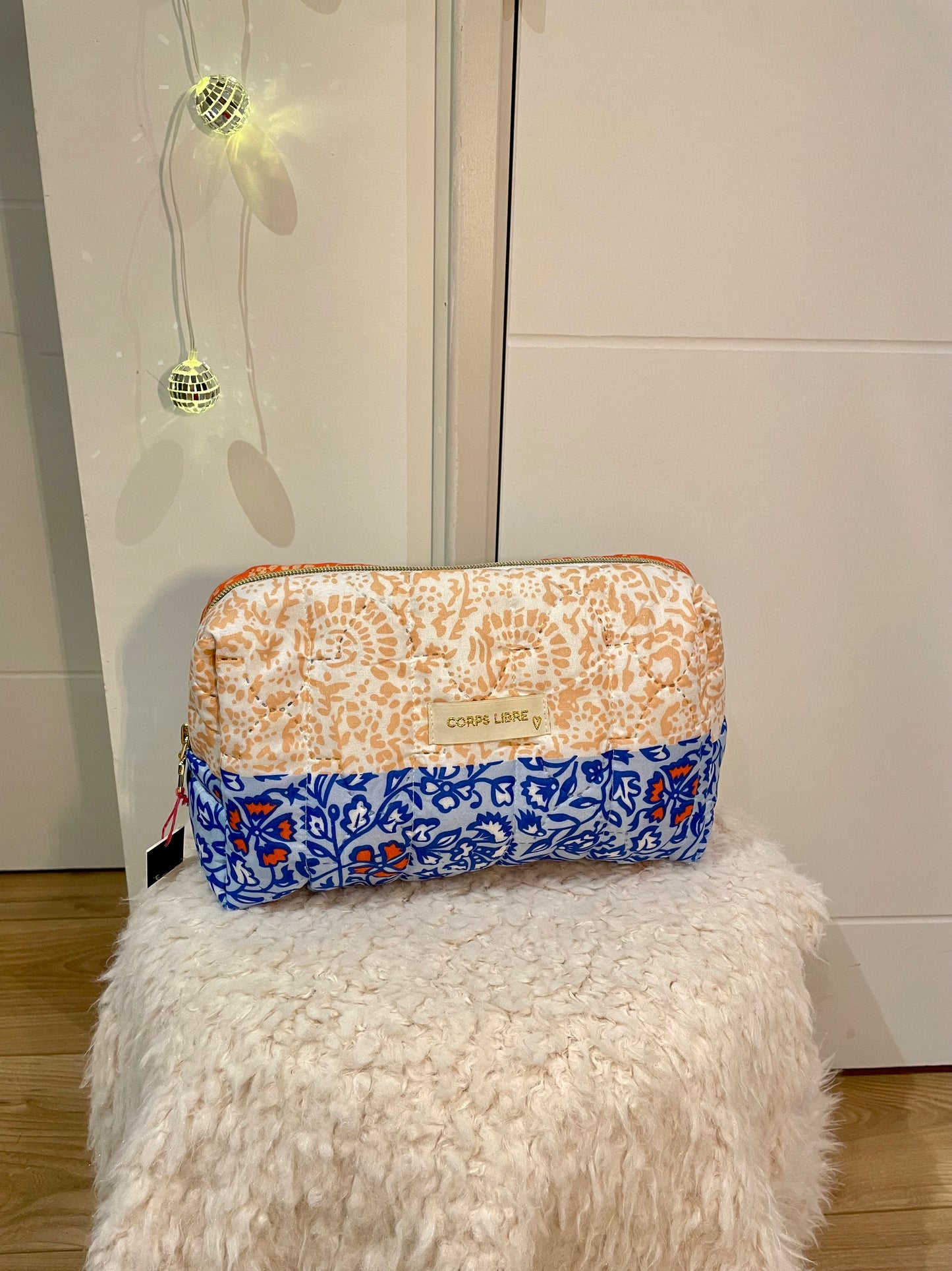 Trousse de toilette Héraklion bleu et rose