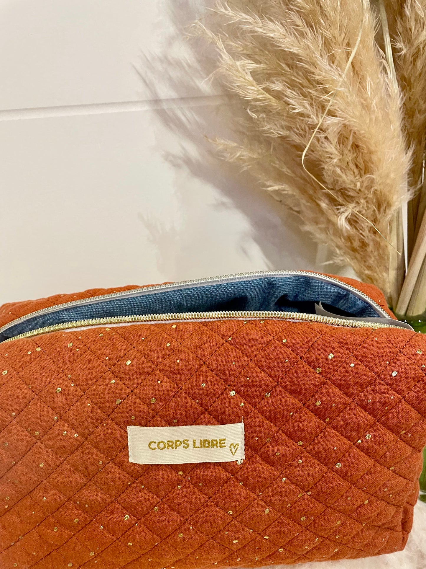 Trousse de toilette Héraklion terracotta doré