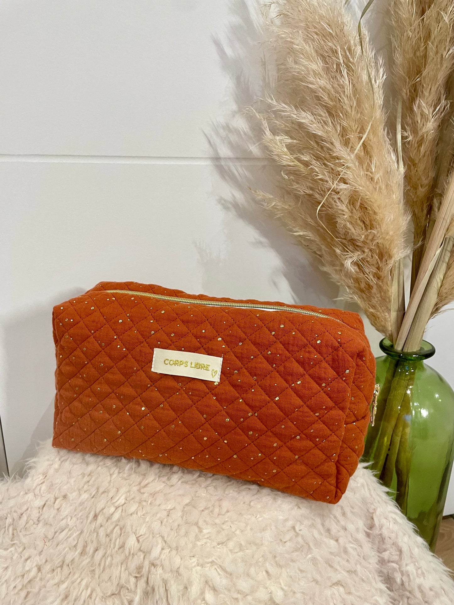 Trousse de toilette Héraklion terracotta doré